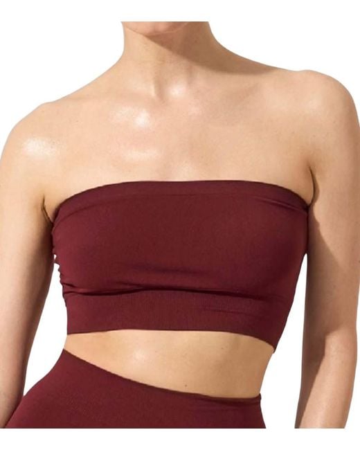 Wolford Red Solid Strapless Top