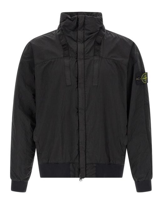 Stone Island Gray Solid Logo Jacket for men