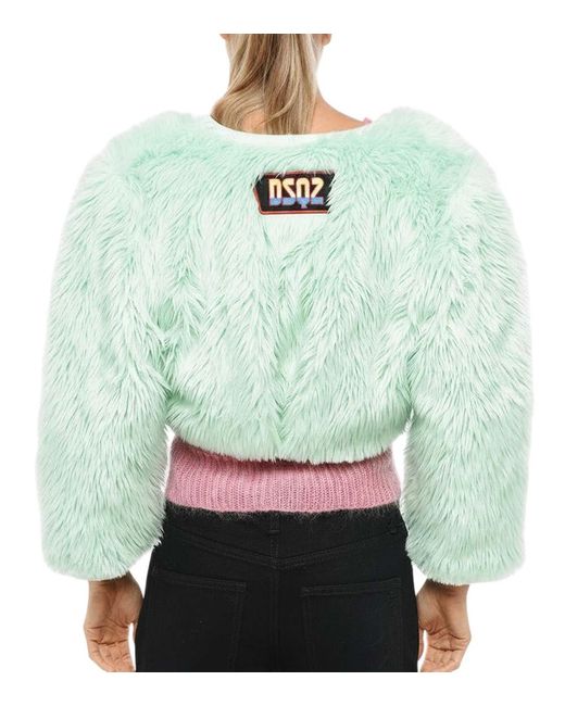 DSquared² Green Solid V Neck Jacket