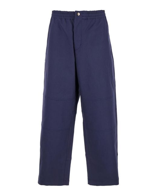 Moncler Blue Elastic Waist Pants for men