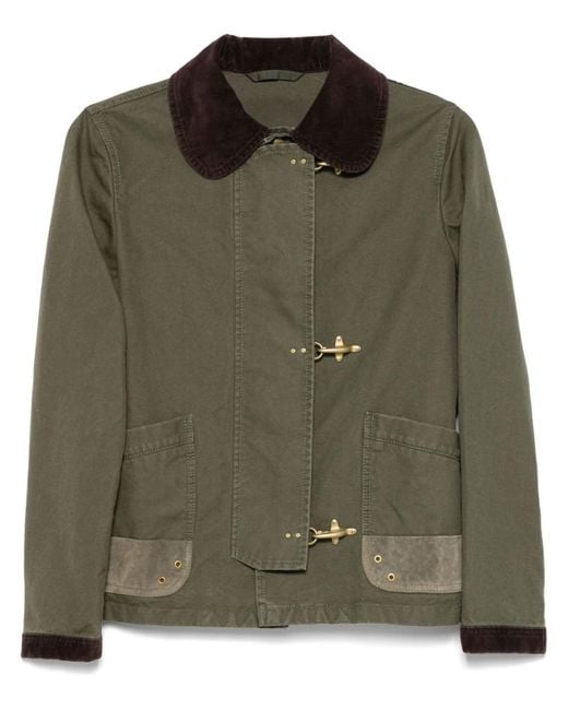 Fay Green 3 Ganci Canvas Caban Jacket