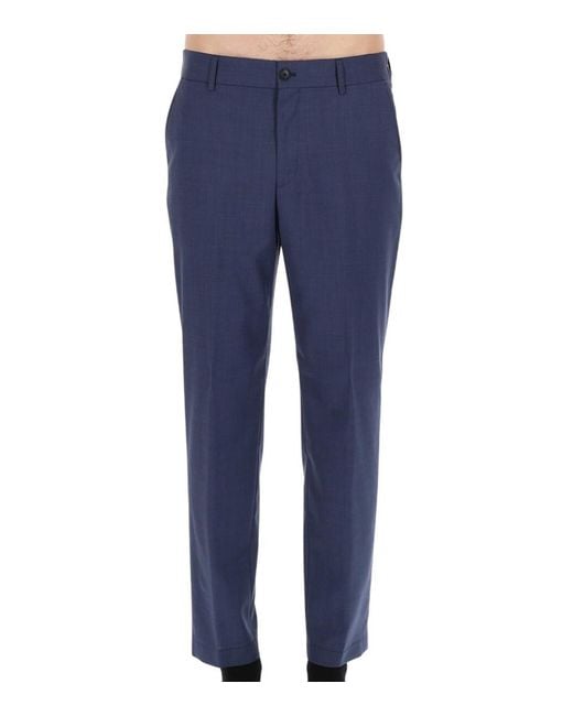 Boss Blue Flat Front Pants for men