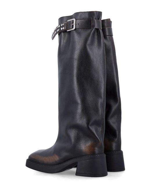 Miista Blue Distressed Boots