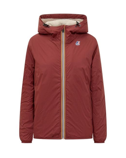 K-Way Red Solid Hood Jacket for men
