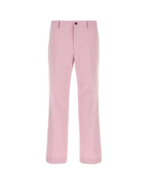 Prada Pink Flat Front Pants for men