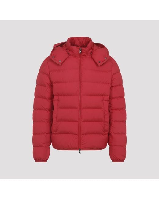 Moncler Red Hooded Logo Jacket for men