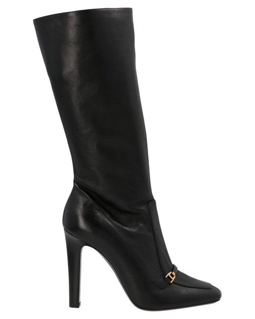 Saint Laurent Black Solid Priscilla Boots