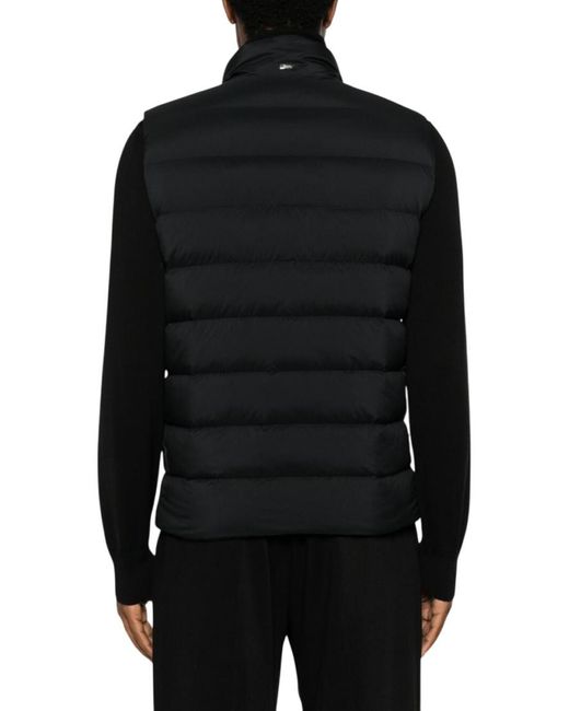 Herno Black Quilted Sleeveless Jacket for men