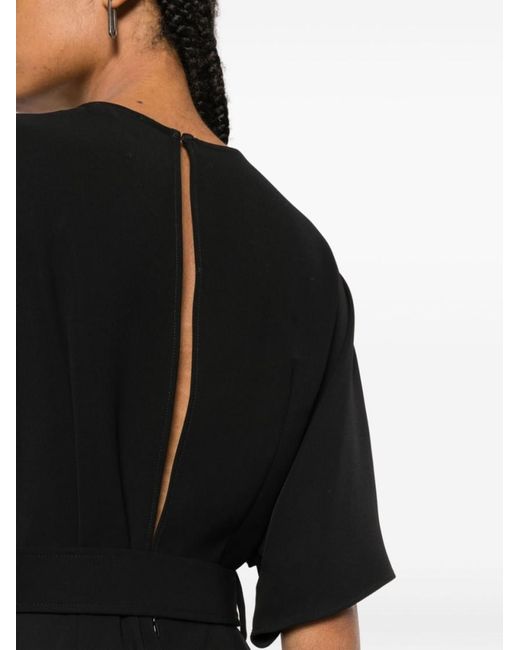 P.A.R.O.S.H. Black Wide-Leg Cargo Jumpsuit