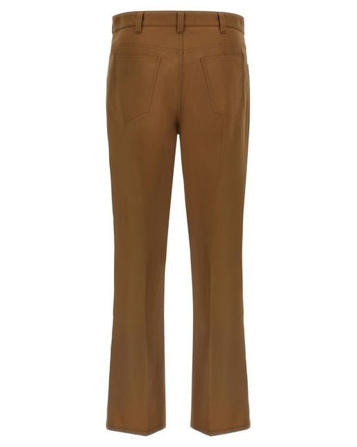 Marni Brown Flat Front Pants for men