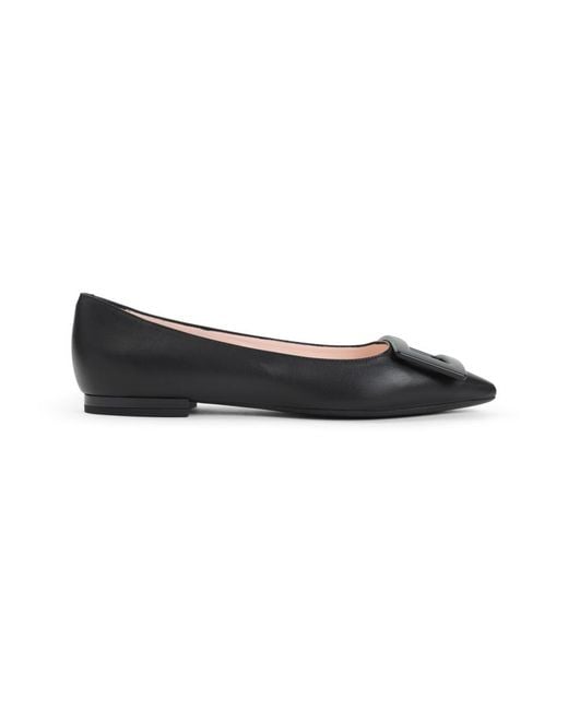 Roger Vivier Black Solid Ballet Flats