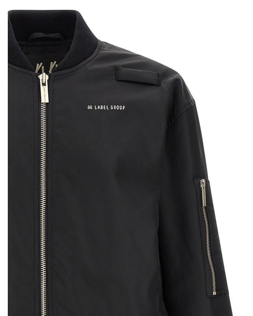 44 Label Group Black Logo Bomber Jackets for men