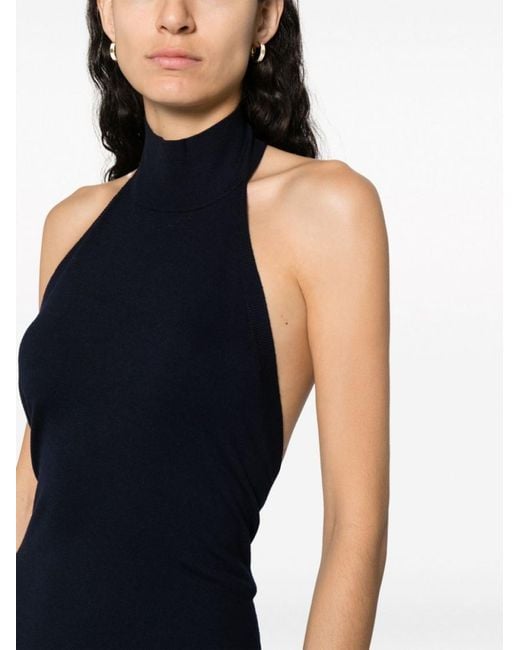Fendi Blue Wool Midi Dress