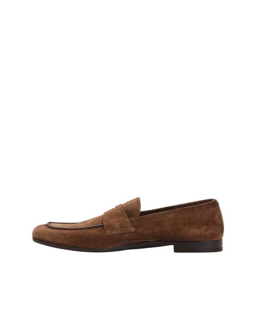 Prada Brown Solid Cacao Loafers for men