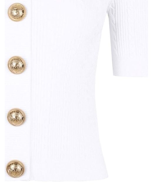 Balmain White Ribbed Top