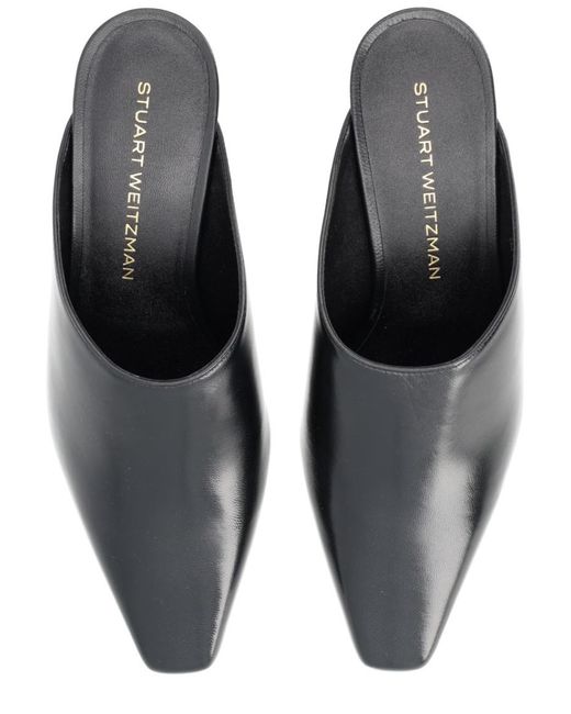 Stuart Weitzman Gray Leather Mules