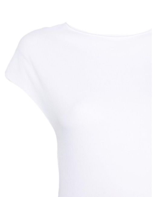 Alysi White Round Neck Top