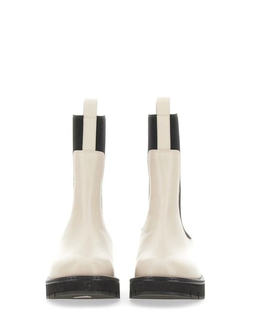 Ferragamo Black Color Block Round Toe Boot