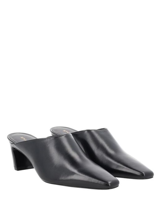 Stuart Weitzman Gray Leather Mules