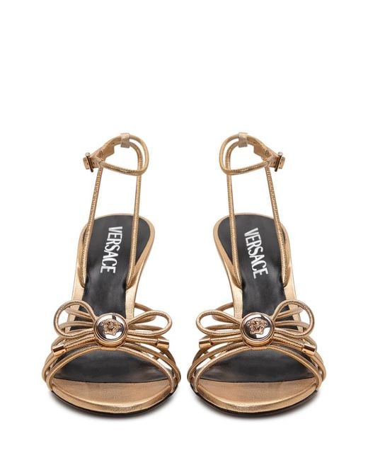 Versace Metallic Ankle-Strap Heels