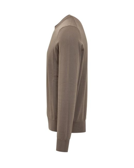 Brunello Cucinelli Brown Solid Regular Sweaters for men