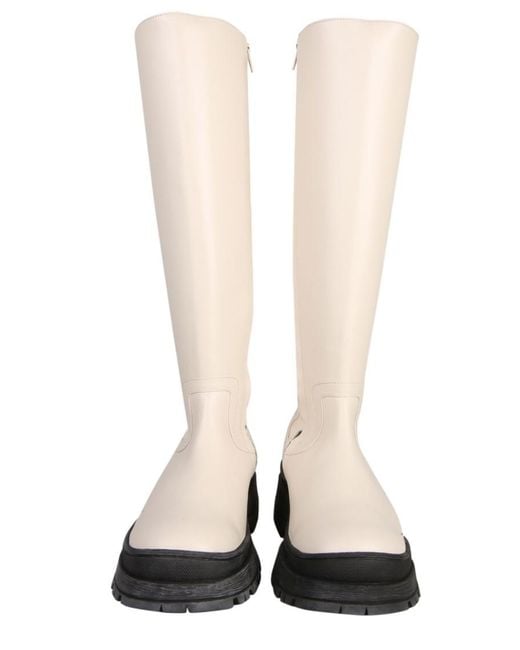 Staud White Cream High Boots