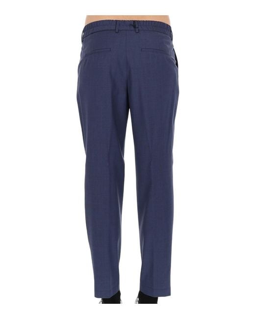 Boss Blue Flat Front Pants for men