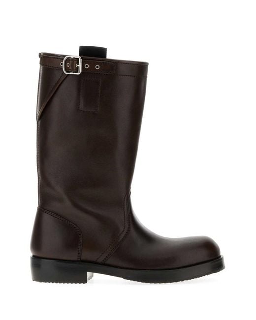 Dries Van Noten Black Leather Boots for men