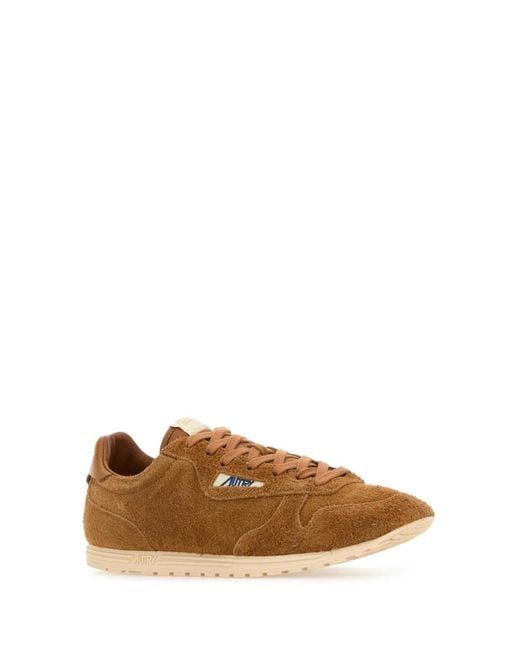 Autry Brown Camel Suede Windspin Sneakers for men