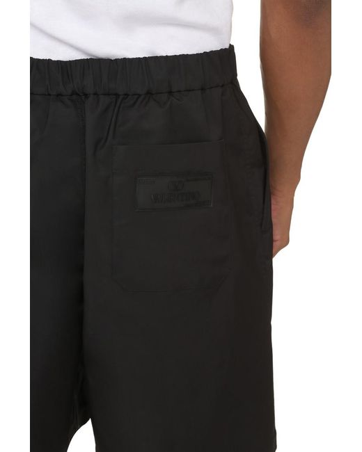 Valentino Gray Solid Shorts for men