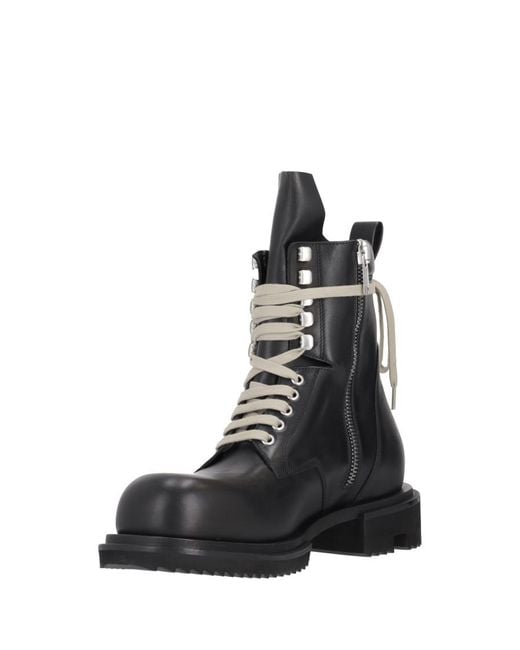 Rick Owens Black Solid Round Toe Boot for men