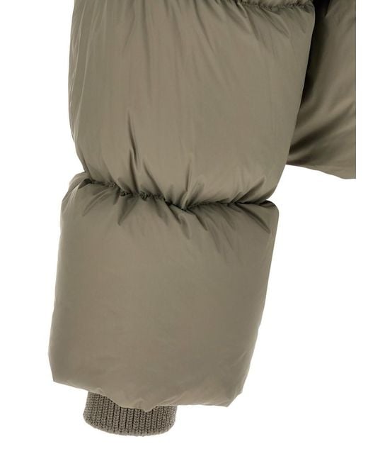 Rick Owens Green Quilted Down Jacket for men