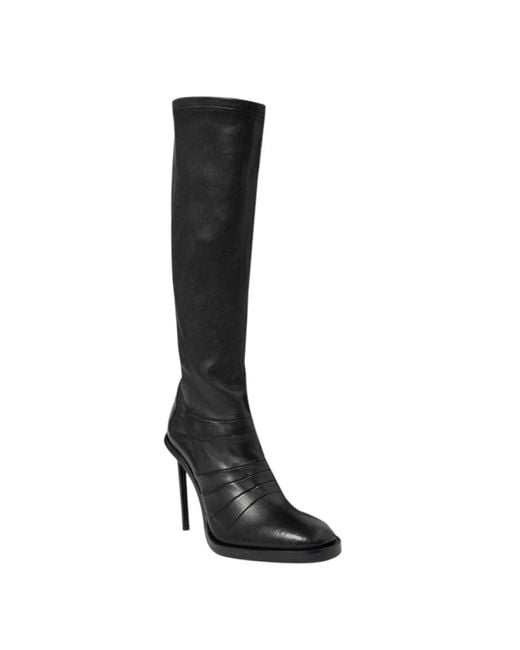 Ann Demeulemeester Black Solid Heel Boots