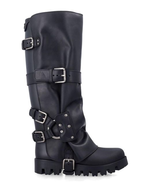 Dolce & Gabbana Blue Dolce & Gabbana Rubber And Leather Boots