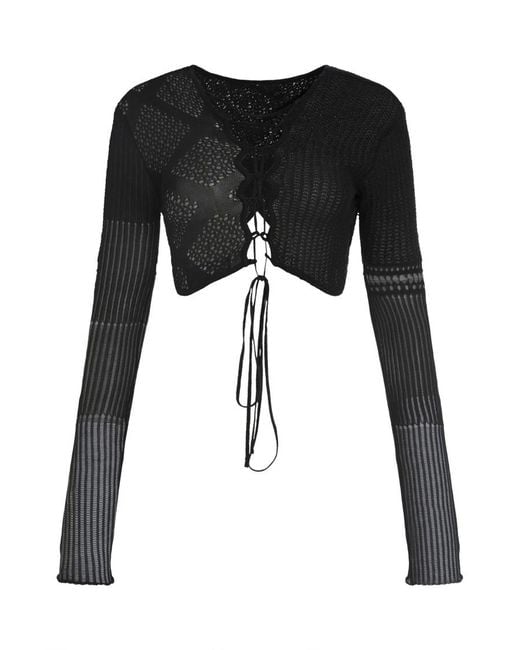 Roberta Einer Black Knitted Round Neck Top