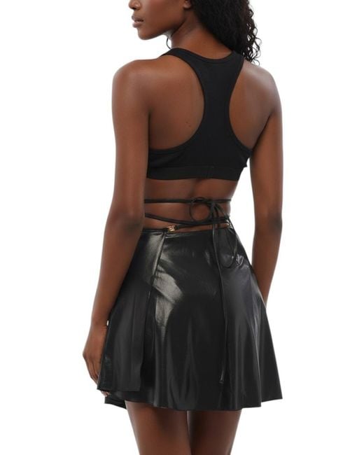 Versace Black Solid Mini Skirt