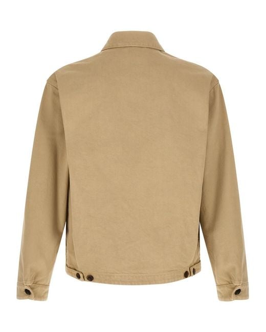 Prada Natural Solid Shirt Collar Jacket for men
