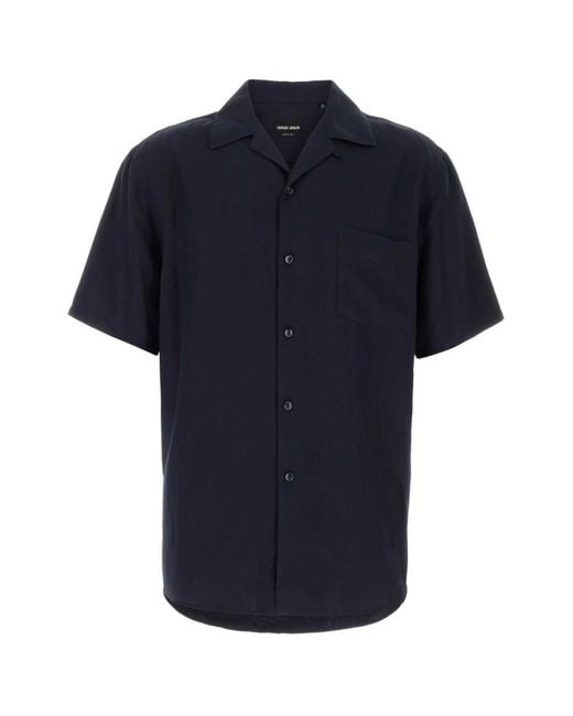 Giorgio Armani Blue Solid Regular Shirt for men