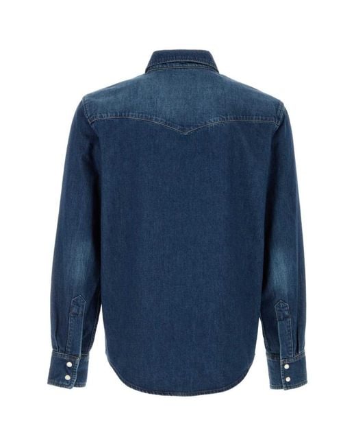 A.P.C. Blue Regular Solid Shirt for men