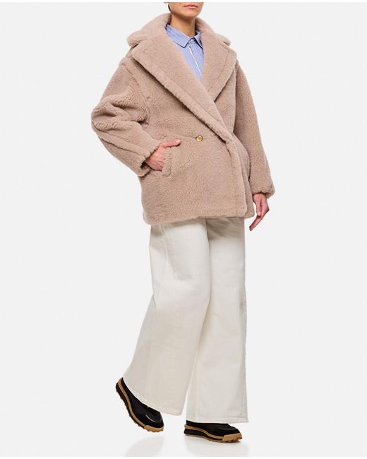 Max Mara Natural Cuba Midi Teddy Coat