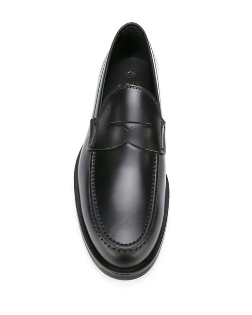 Tod's Black Leather Loafer for men