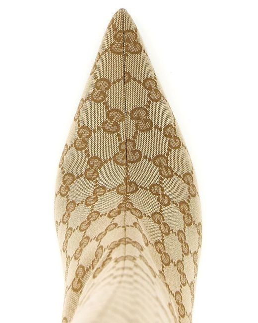 Gucci Natural Logo Pointed Toe Boots
