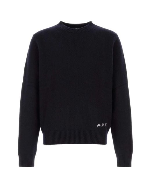 A.P.C. Blue Relaxed Sweaters for men