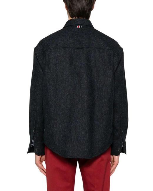Thom Browne Black Solid Shirts for men