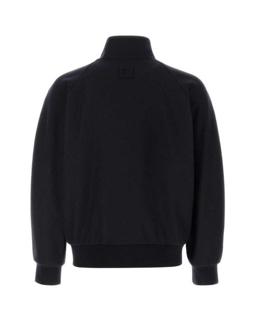 Fendi Blue Solid Jacket for men