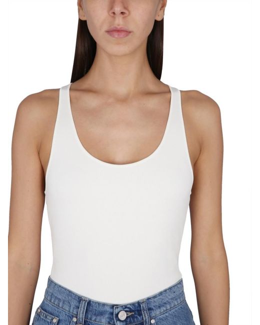 Stella McCartney Blue Solid Scoop Neck Top