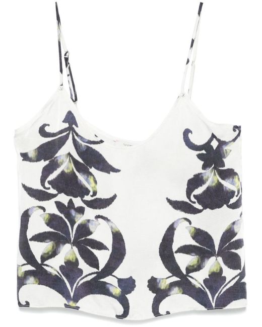 Forte Forte Metallic Floral-Print Top