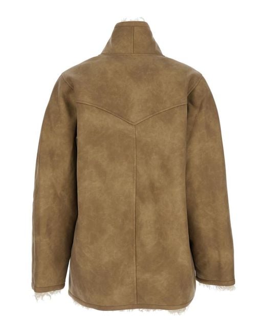 Isabel Marant Natural Solid Shawl Neck Jacket
