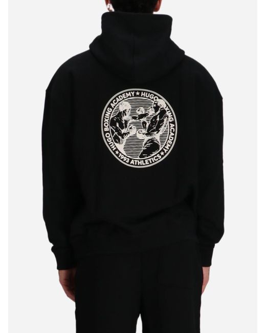Boss Black Cotton Hoodie for men