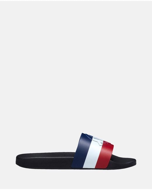 Moncler White Basile Slides Shoes for men